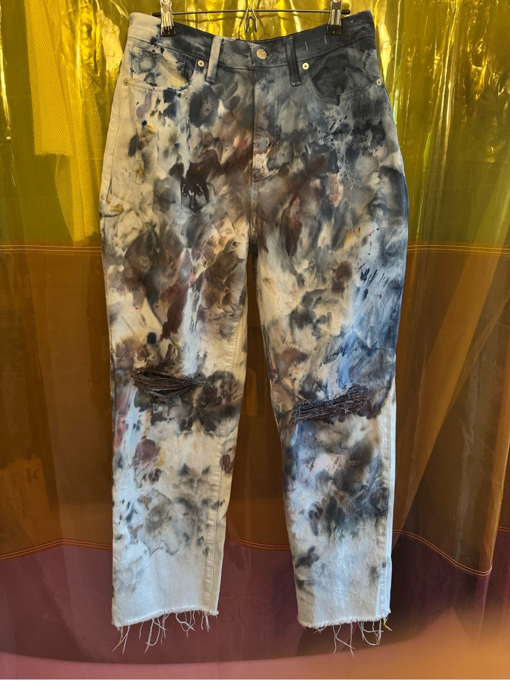 Ice Dyed Madewell Baggy Straight Jeans Size 28 - non stretch